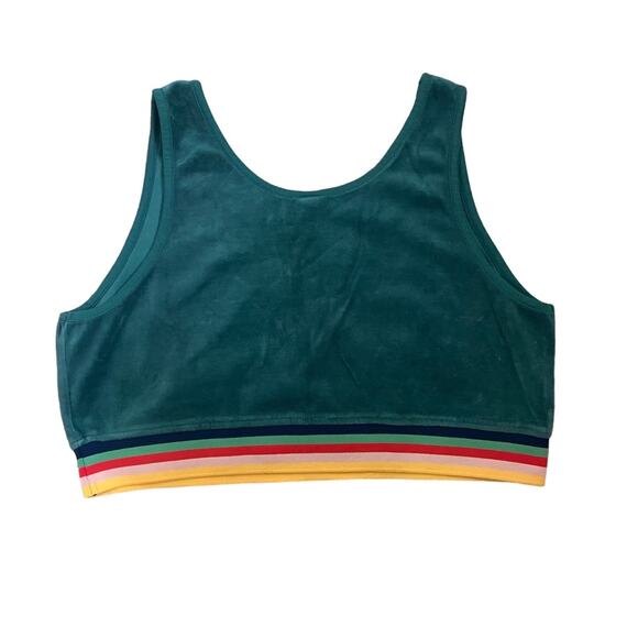 Wild Fable Dark Green Velour Cropped Tank XXL - Picture 3 of 4